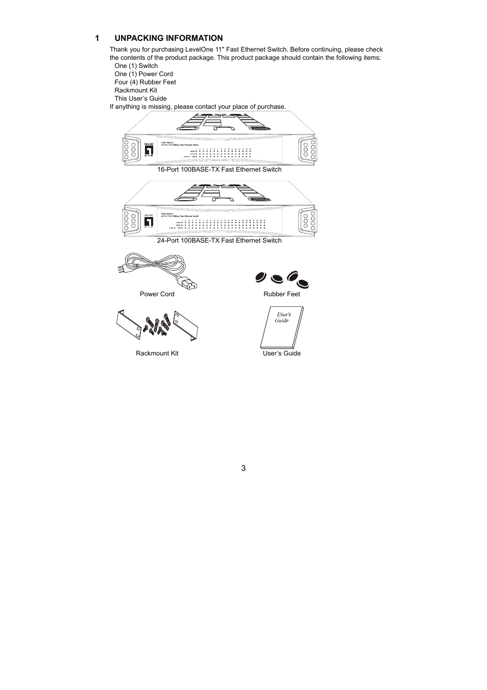 LevelOne OfficeCon FSW-1620TX User Manual | Page 3 / 12