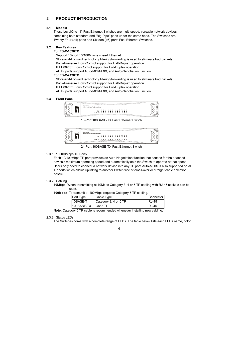 42 product introduction | LevelOne OfficeCon FSW-1620TX User Manual | Page 4 / 12