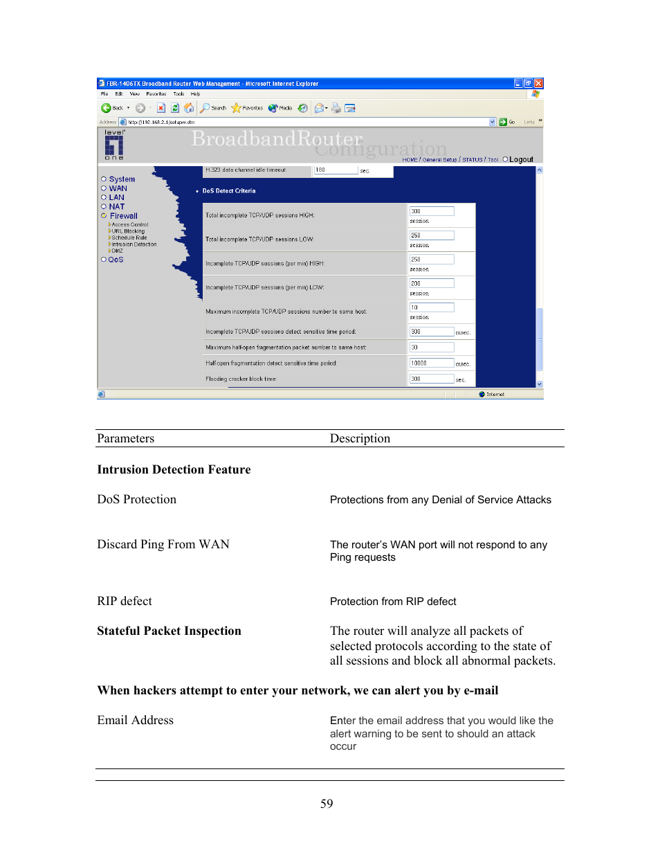 LevelOne FBR-1406TX User Manual | Page 59 / 80