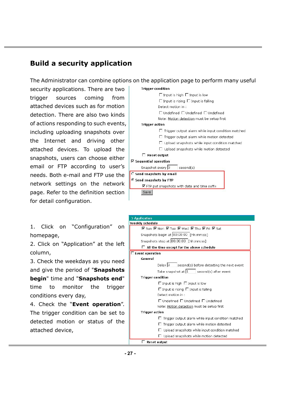 Build a security application | LevelOne FCS-1050 User Manual | Page 27 / 60