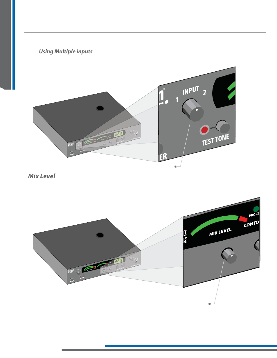 Key concepts in value package setup, Mix level, Using multiple inputs | Listen Technologies LA-161 User Manual | Page 14 / 65
