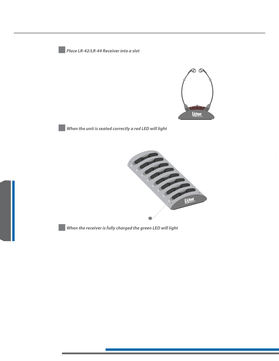 Lr-42/44 battery charging information | Listen Technologies Stationary LA-350 User Manual | Page 118 / 148