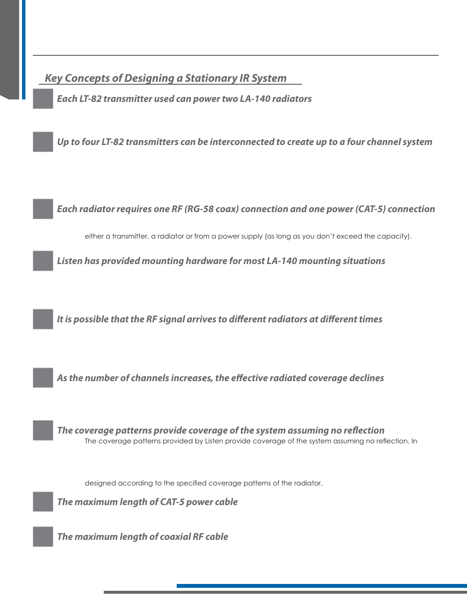 System overview, Key concepts of designing a stationary ir system | Listen Technologies Stationary LA-350 User Manual | Page 14 / 148