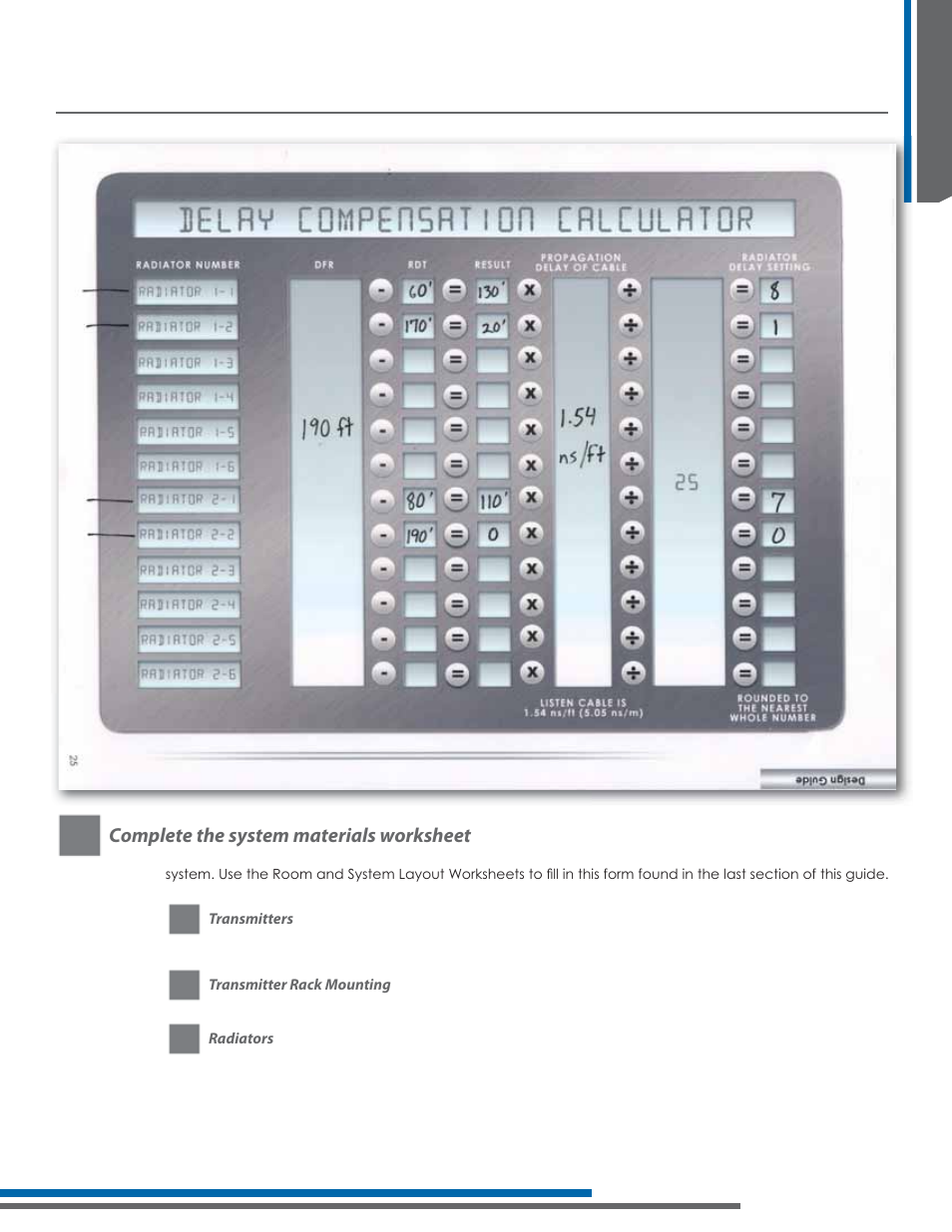 Designing a system, Complete the system materials worksheet | Listen Technologies Stationary LA-350 User Manual | Page 23 / 148