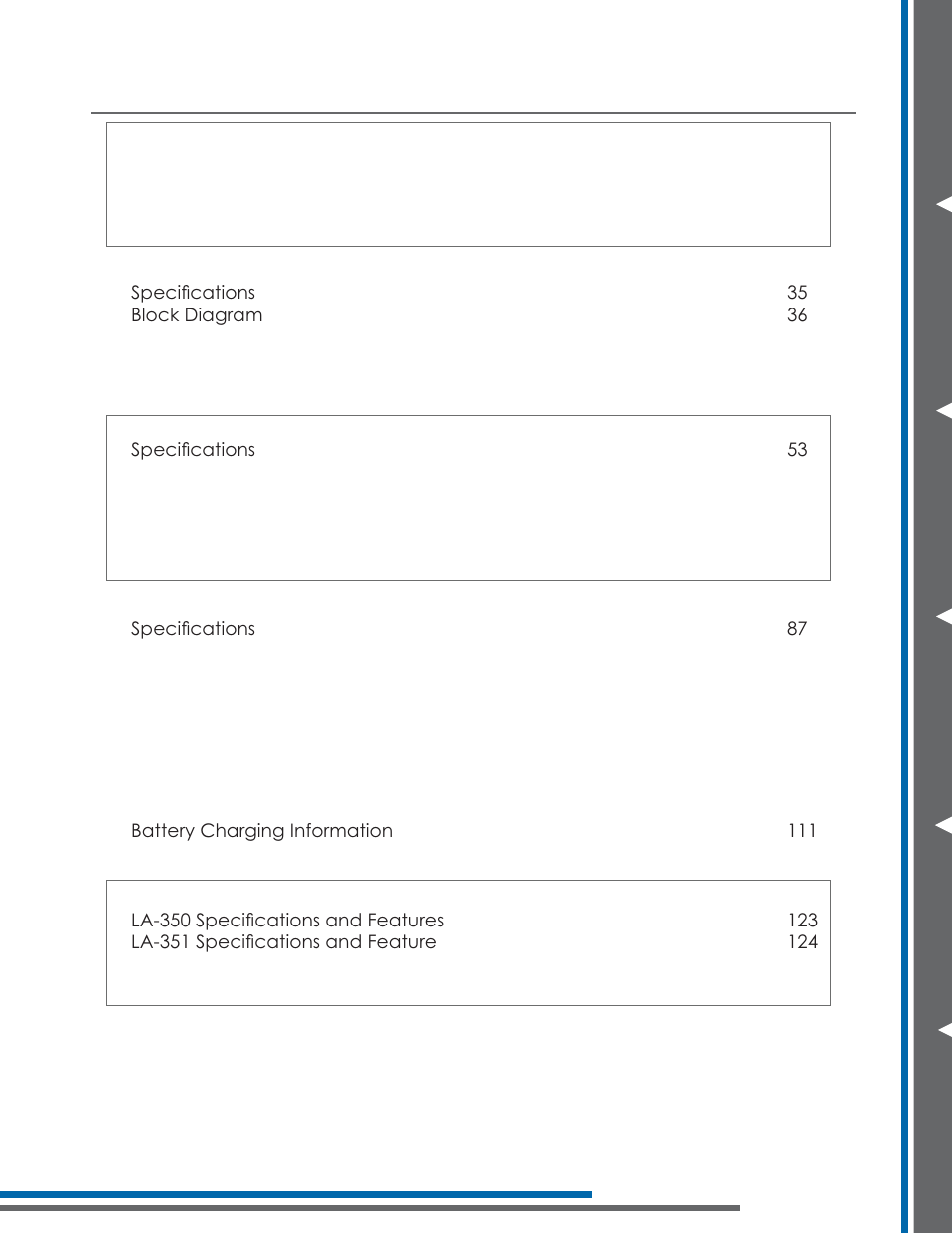 Stationary infrared table of contents | Listen Technologies Stationary LA-350 User Manual | Page 5 / 148