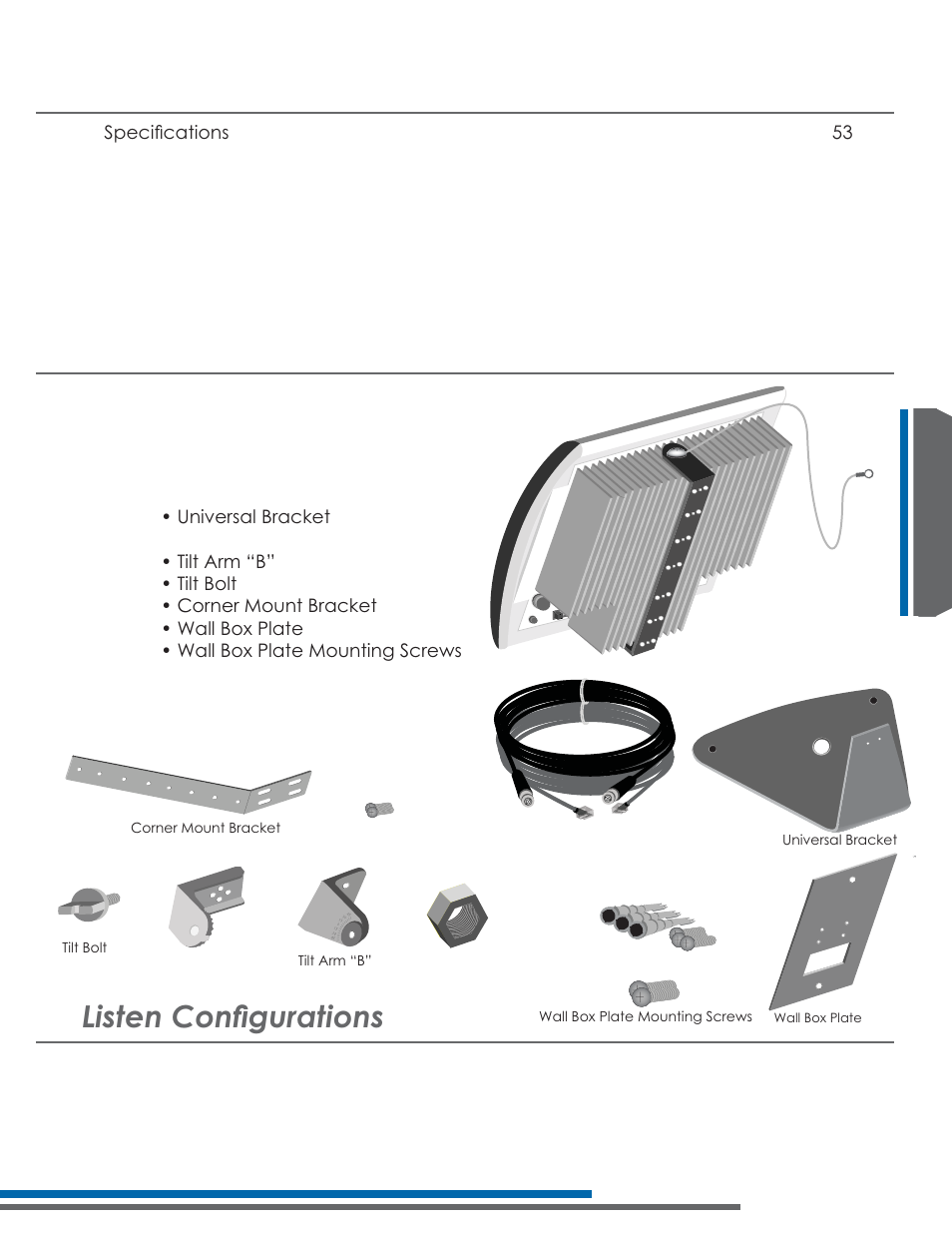 La-140 package contents, Lvwhq&rqàjxudwlrqv, La-140 user’s manual table of contents | Listen Technologies Stationary LA-350 User Manual | Page 57 / 148