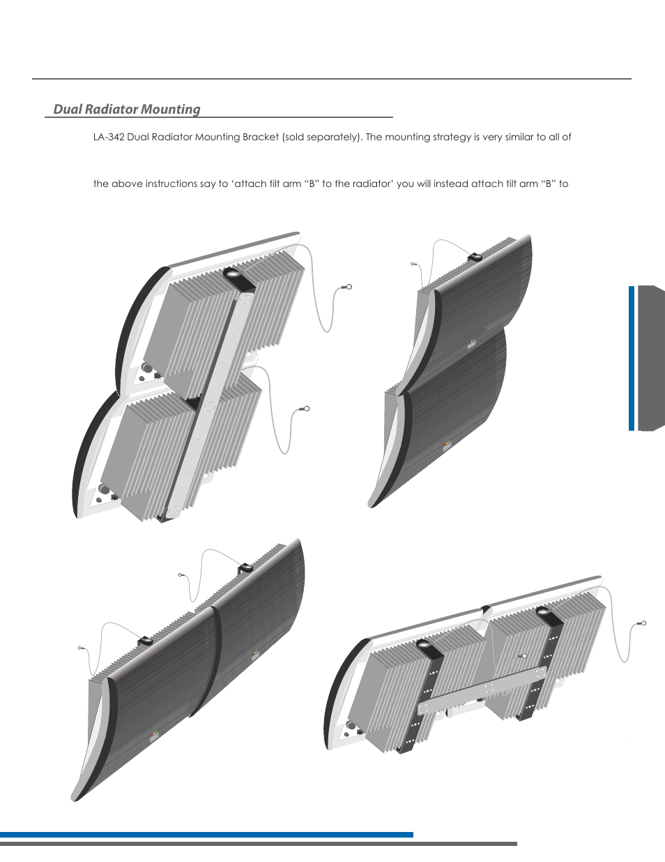 La-140 – mounting your radiator, Dual radiator mounting | Listen Technologies Stationary LA-350 User Manual | Page 83 / 148