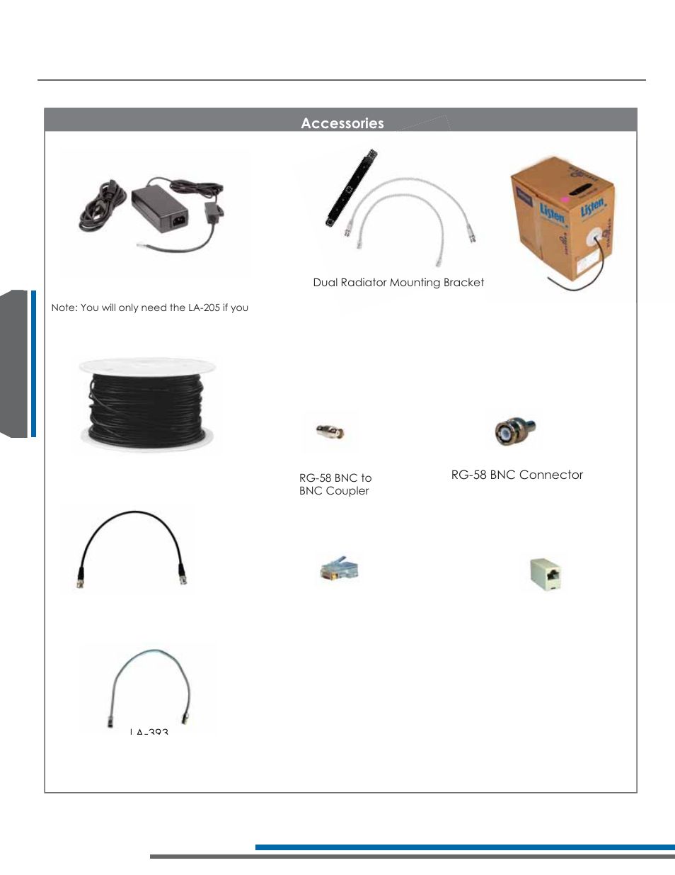 Accessories for la-140, Ffhvvrulhv | Listen Technologies Stationary LA-350 User Manual | Page 84 / 148