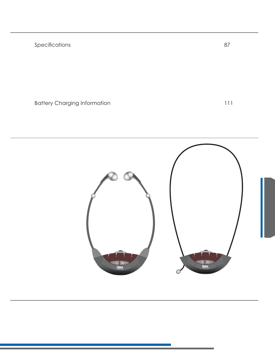 Listen part number, Lr-42/44 user’s manual table of contents, Lr-42/44 package contents | Listen Technologies Stationary LA-350 User Manual | Page 91 / 148
