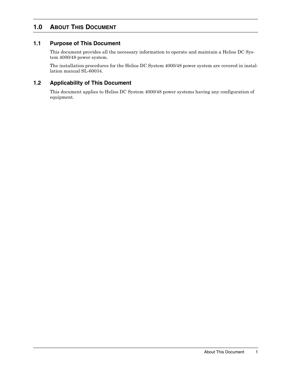 0 about this document, 1 purpose of this document, 2 applicability of this document | Bout, Ocument, Purpose of this document, Applicability of this document | Liebert 1500 User Manual | Page 7 / 59