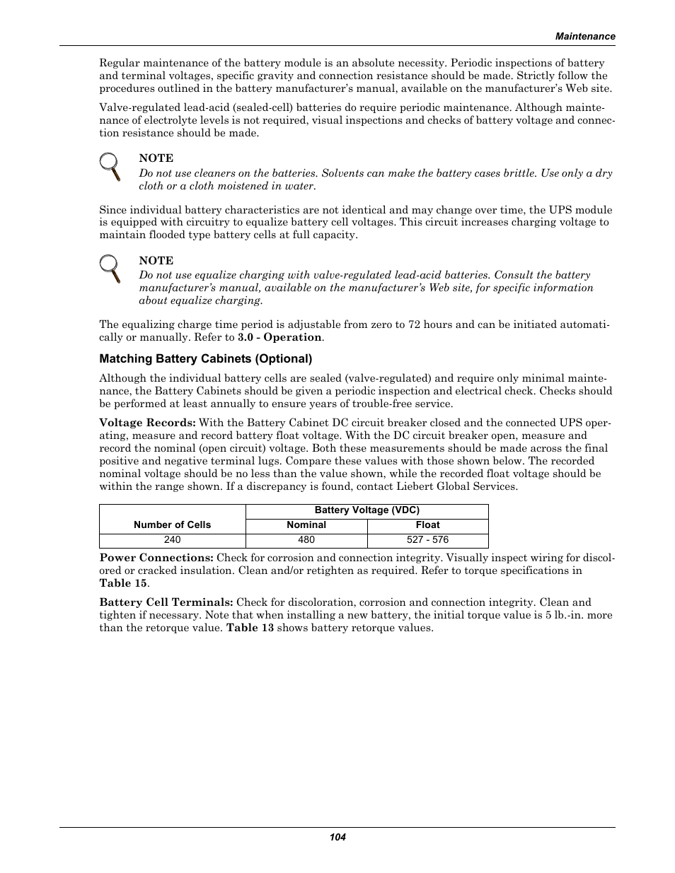 Matching battery cabinets (optional) | Liebert 1000kVA User Manual | Page 110 / 120