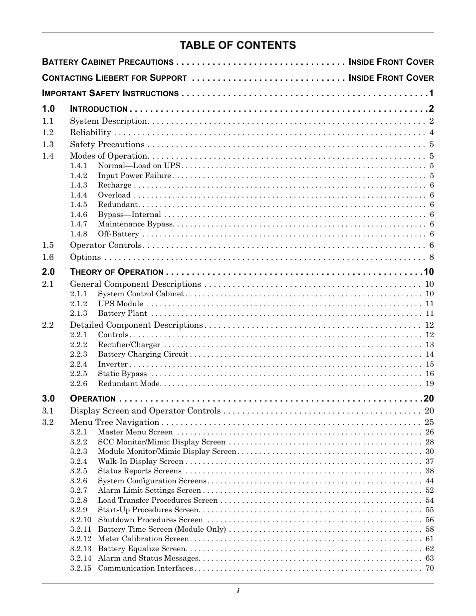 Liebert 1000kVA User Manual | Page 3 / 120