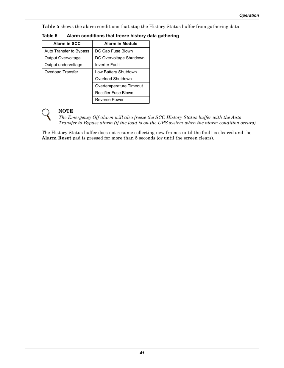 Table 5 | Liebert 1000kVA User Manual | Page 47 / 120