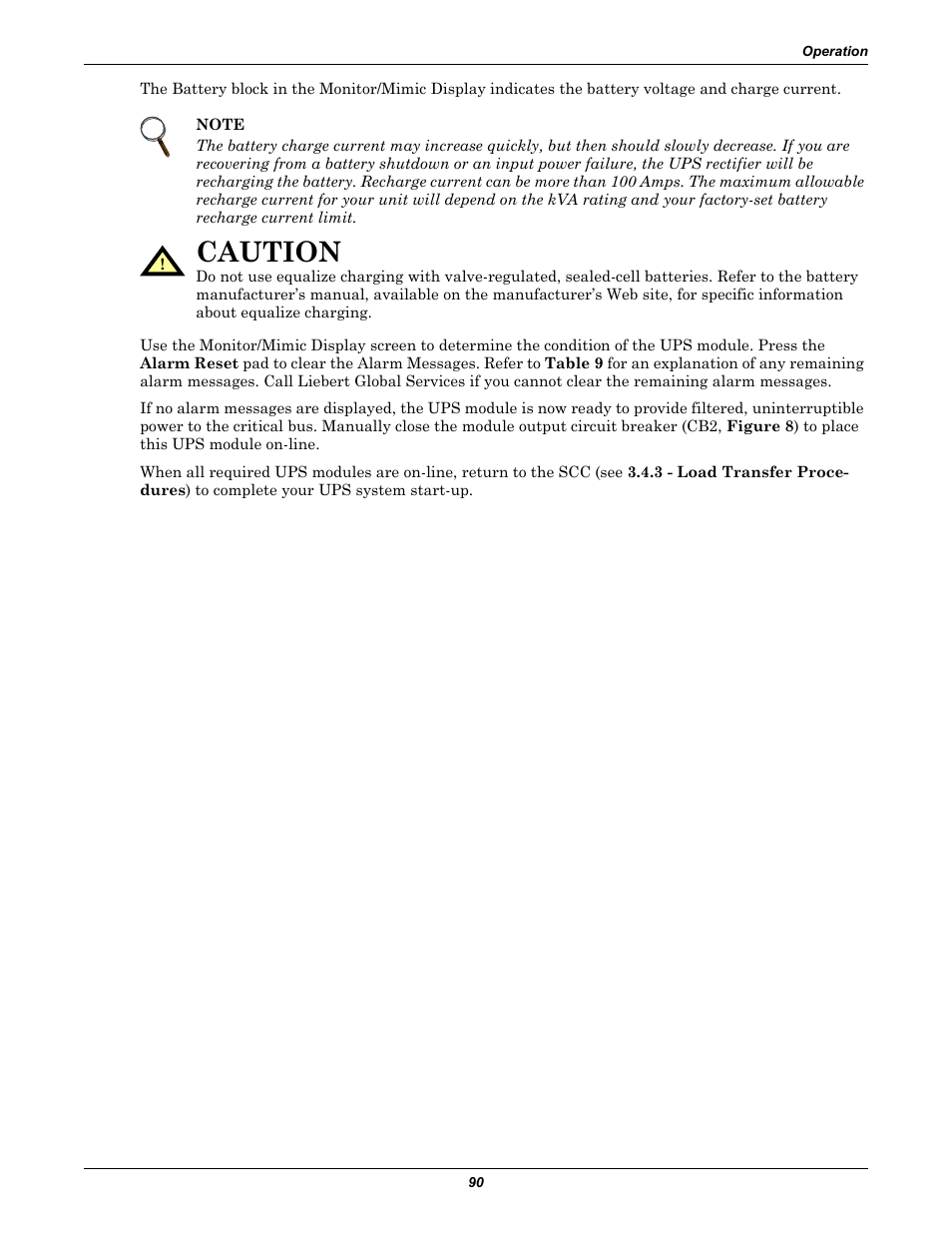 Caution | Liebert 1000kVA User Manual | Page 96 / 120