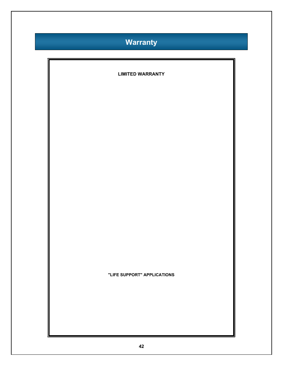 Warranty | Liebert Nfinity 208 V / 240 V 60Hz User Manual | Page 44 / 45