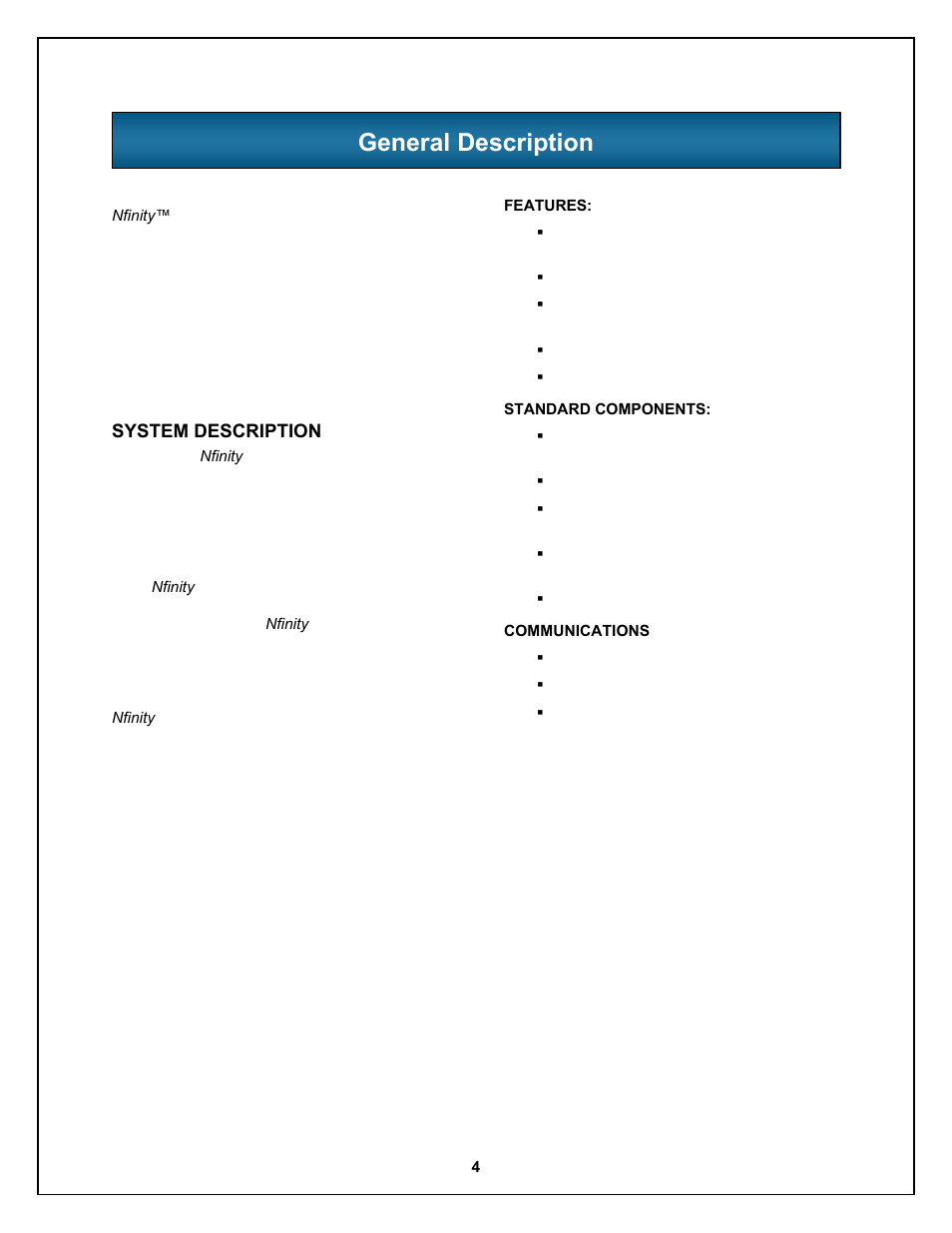 General description | Liebert Nfinity 208 V / 240 V 60Hz User Manual | Page 6 / 45