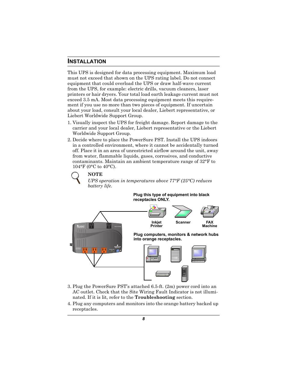 Installation, Nstallation | Liebert 350-500 VA User Manual | Page 12 / 24