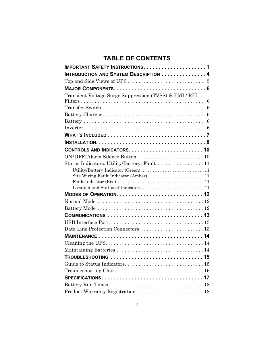Liebert 350-500 VA User Manual | Page 3 / 24