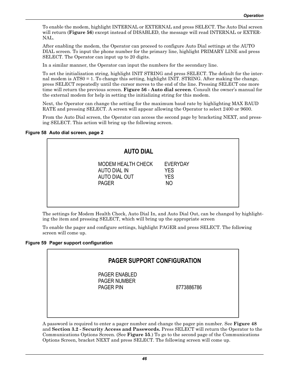 Auto dial, Pager support configuration | Liebert 30-130kVA User Manual | Page 54 / 112