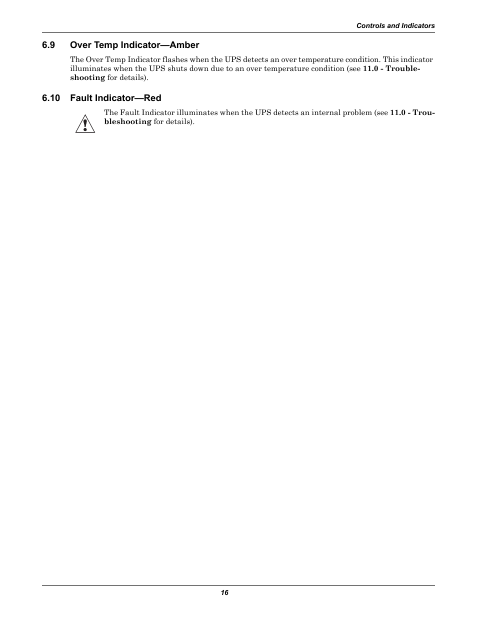 9 over temp indicator—amber, 10 fault indicator—red, Over temp indicator—amber | Fault indicator—red | Liebert PSITM User Manual | Page 20 / 34