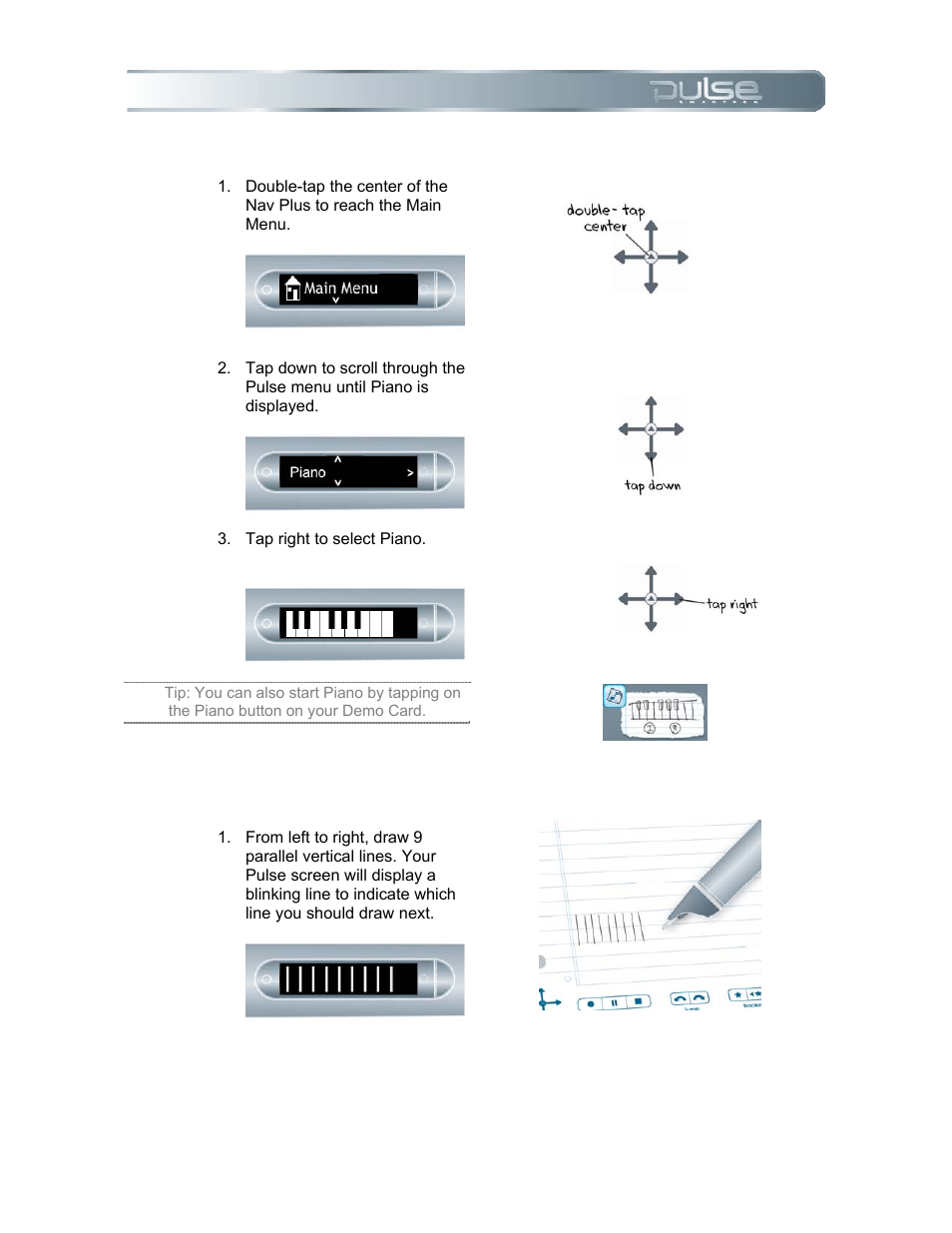 Launching piano, Drawing your piano | Livescribe PULSE User Manual | Page 61 / 89