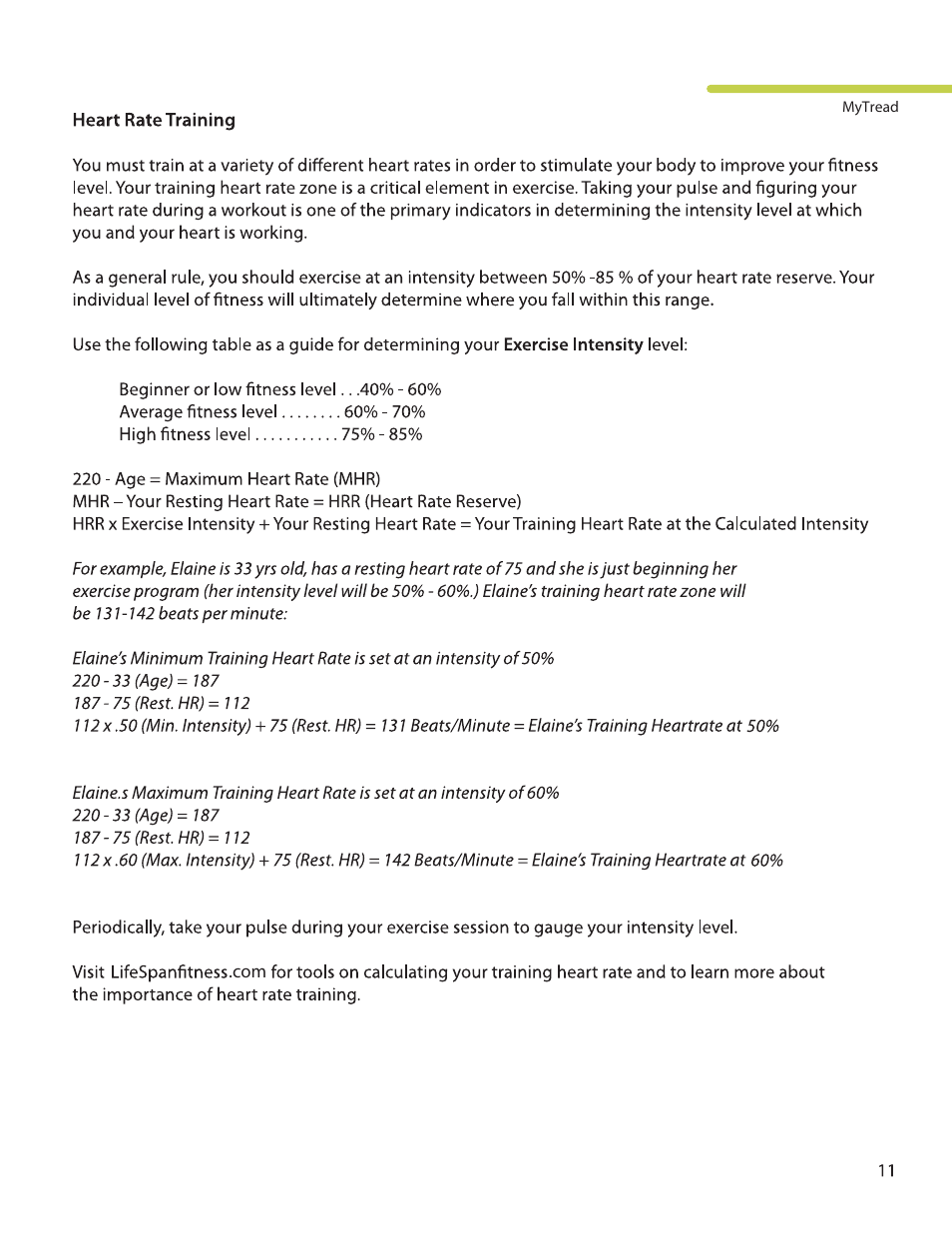 LifeSpan MyTread TR100 User Manual | Page 11 / 40