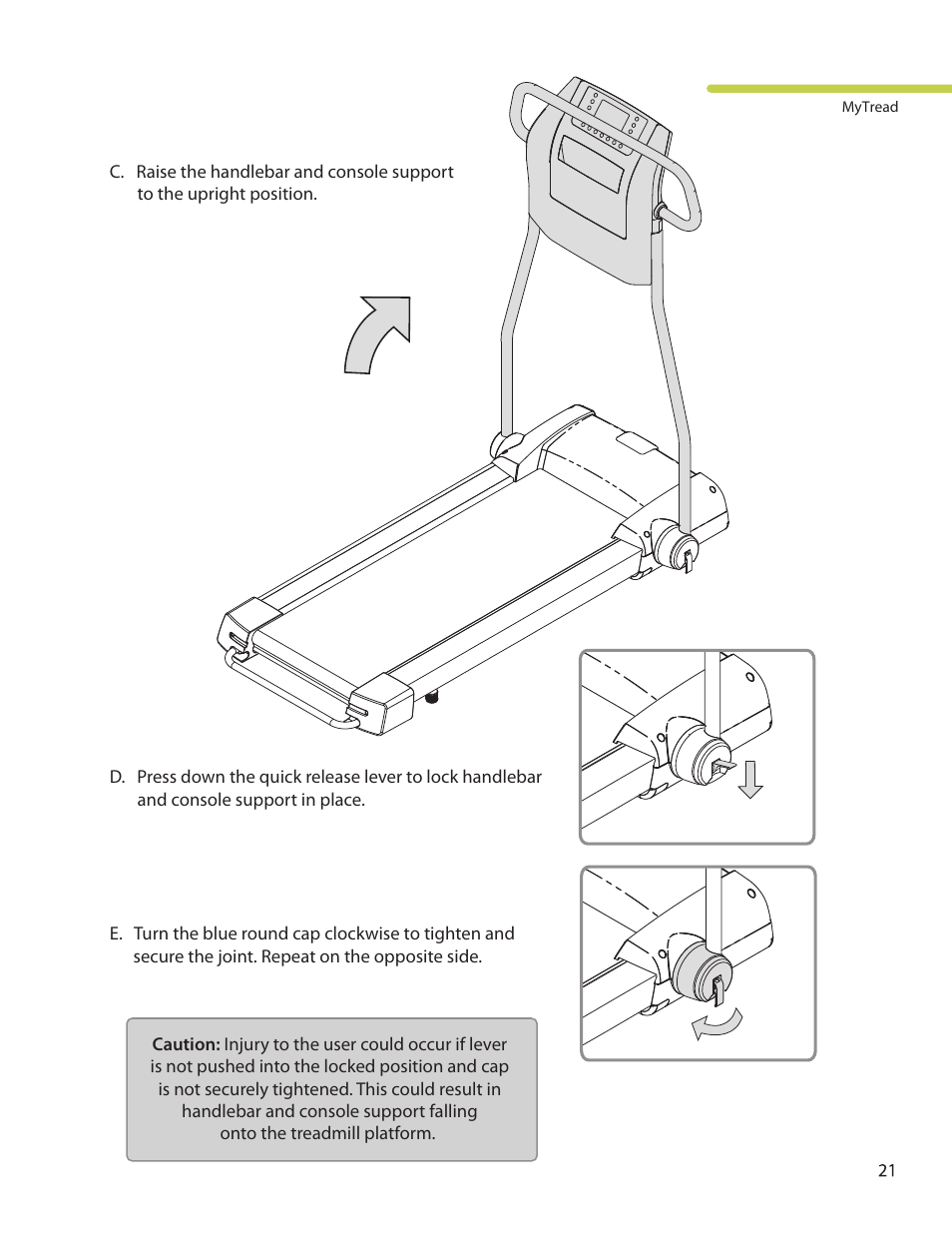 LifeSpan MyTread TR100 User Manual | Page 21 / 40