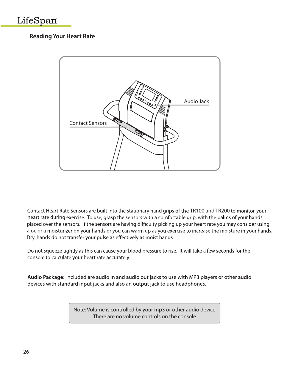 LifeSpan MyTread TR100 User Manual | Page 26 / 40