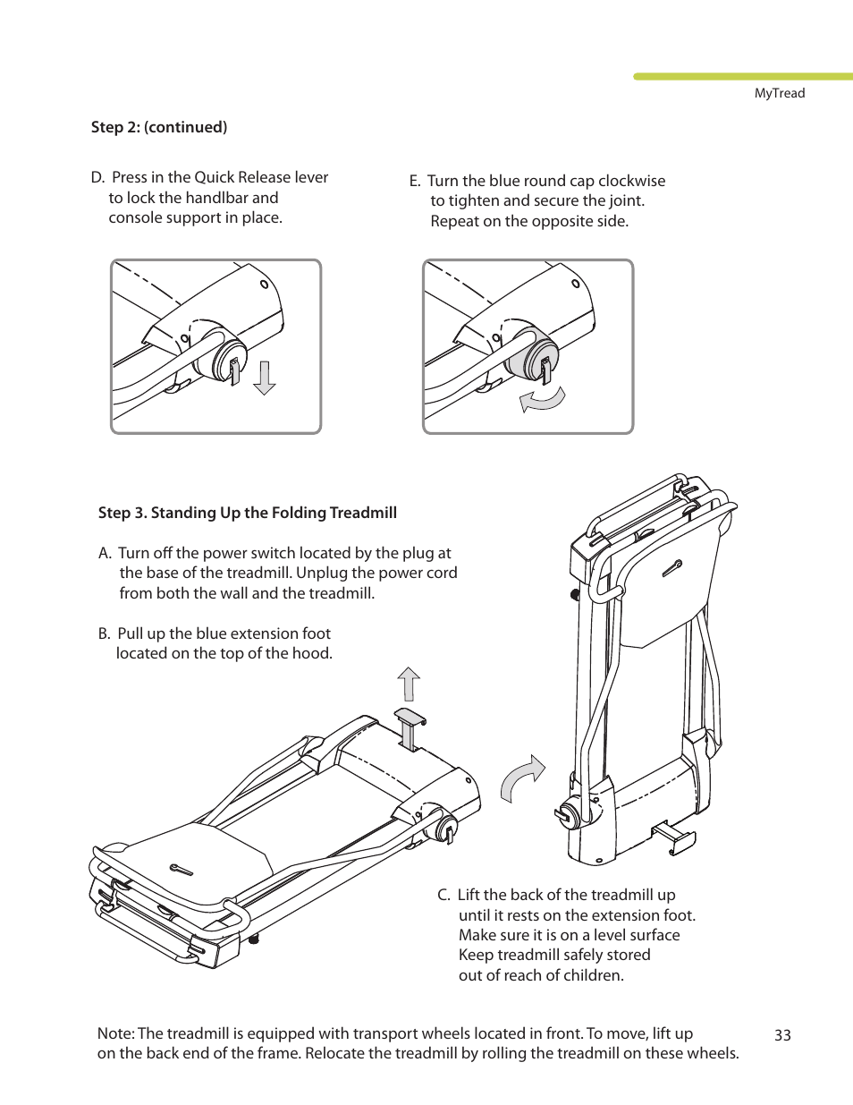 LifeSpan MyTread TR100 User Manual | Page 33 / 40