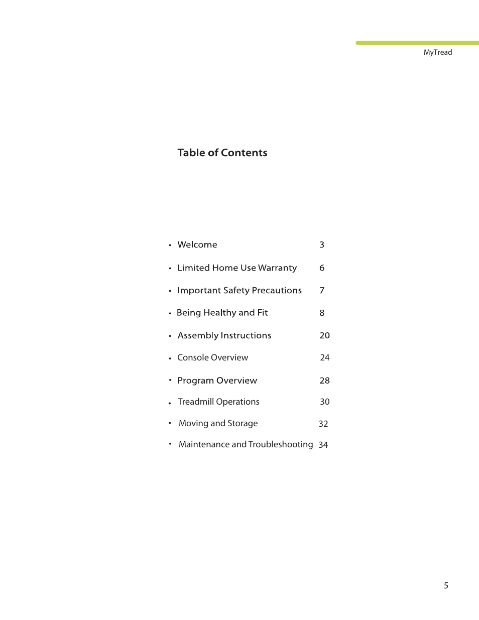 LifeSpan MyTread TR100 User Manual | Page 5 / 40