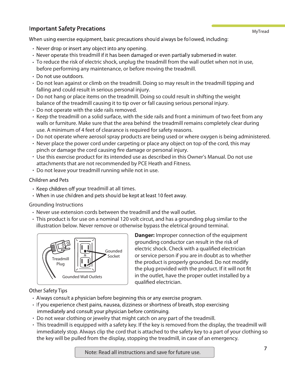 LifeSpan MyTread TR100 User Manual | Page 7 / 40