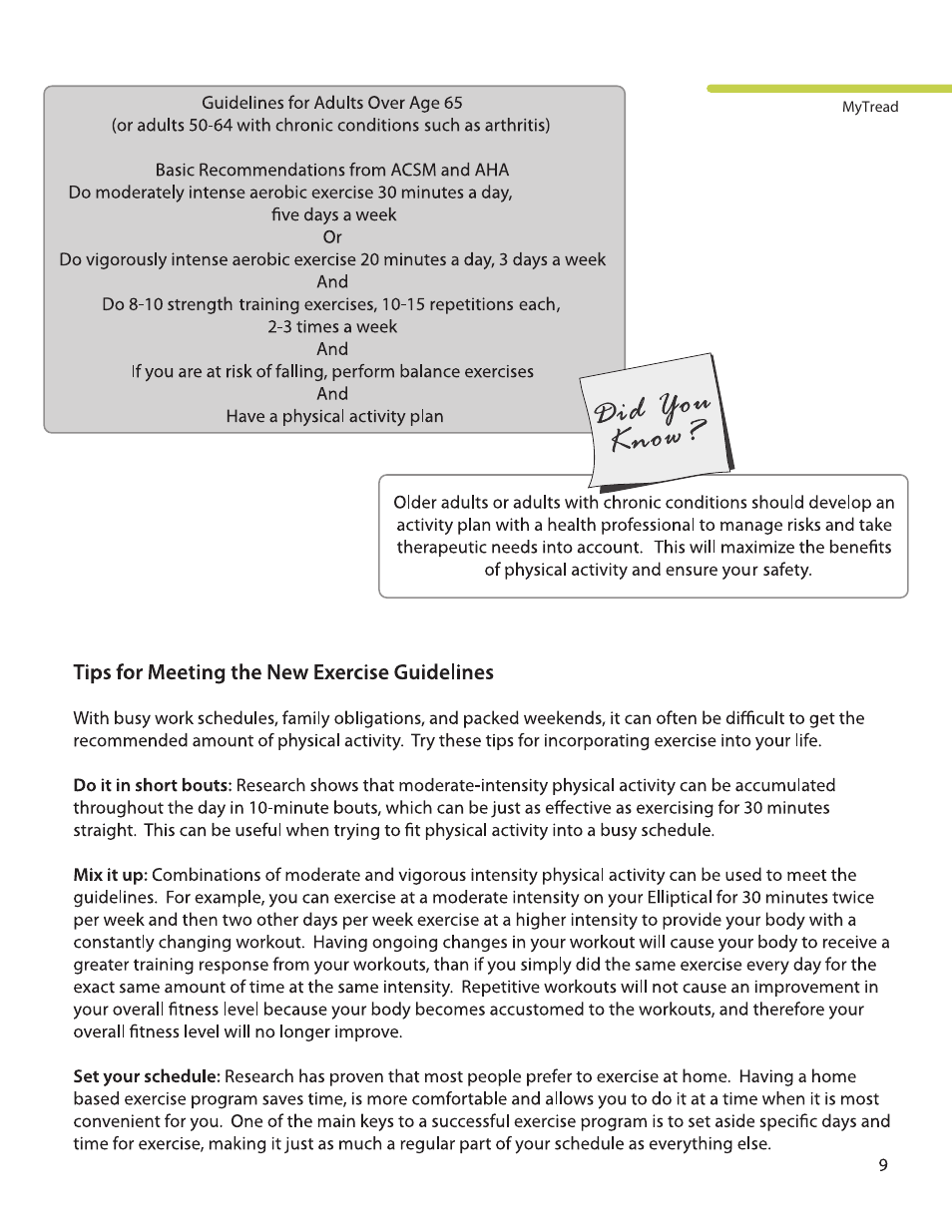 LifeSpan MyTread TR100 User Manual | Page 9 / 40