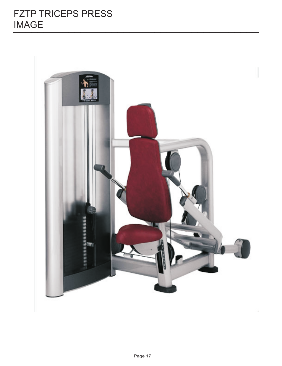 Life Fitness FZTP User Manual | Page 17 / 17