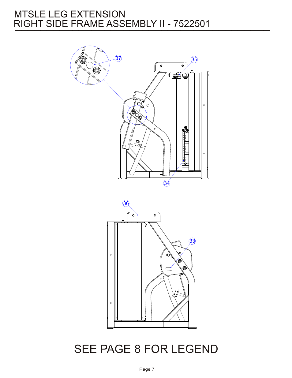 See page 8 for legend | Life Fitness MTSLE User Manual | Page 7 / 18