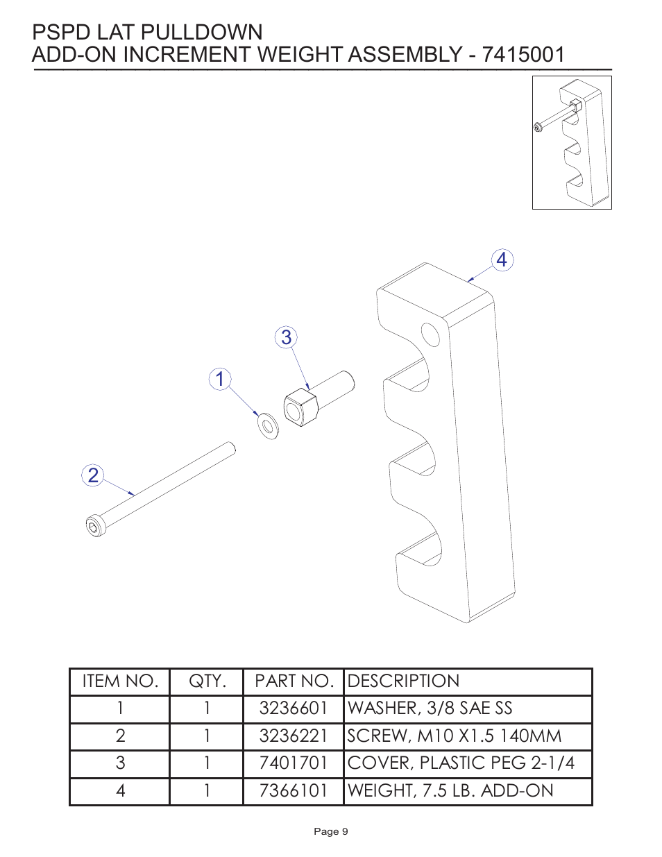 Pspd lat pulldown | Life Fitness Pro 2 Series PSPD User Manual | Page 9 / 11