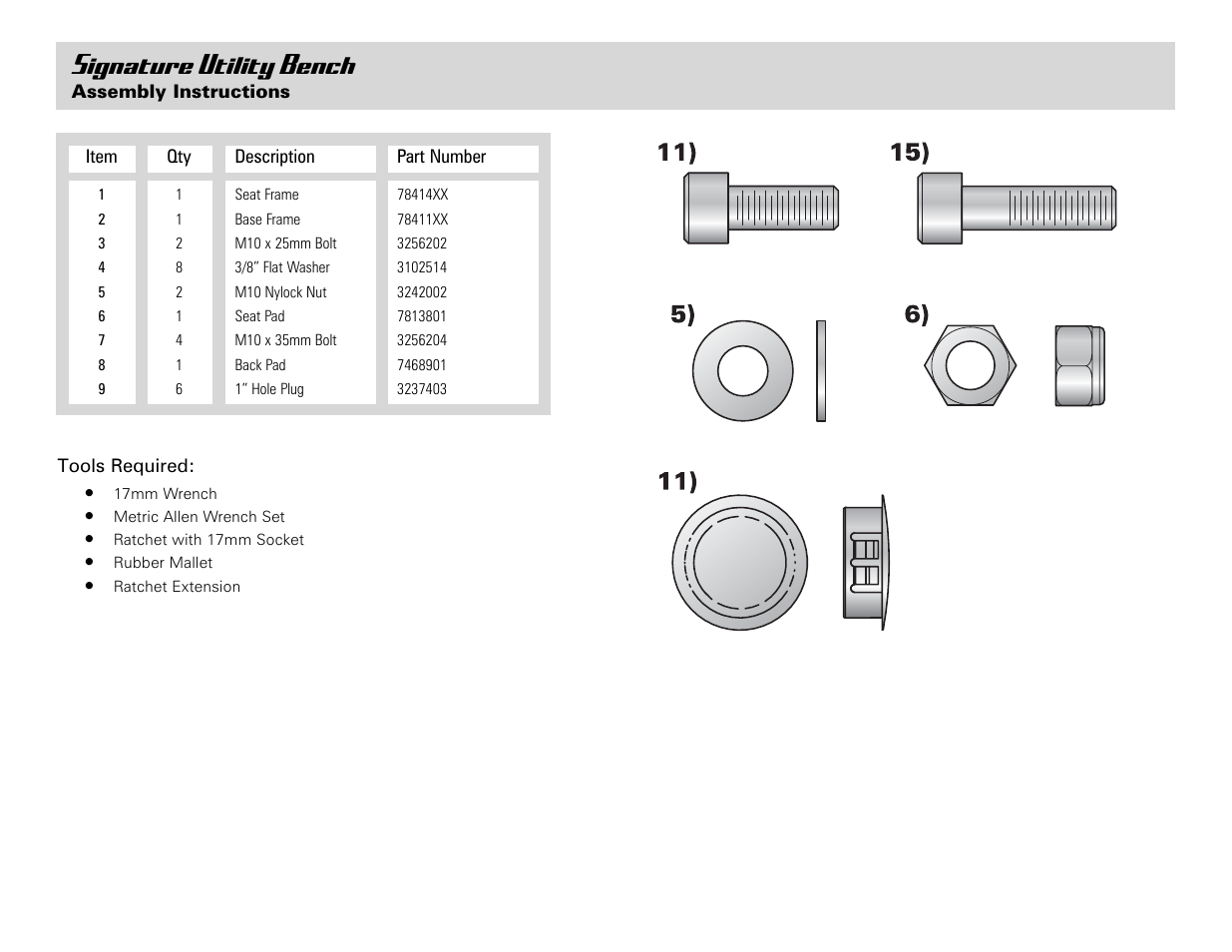 Signature utility bench | Life Fitness Utility Bench User Manual | Page 6 / 8