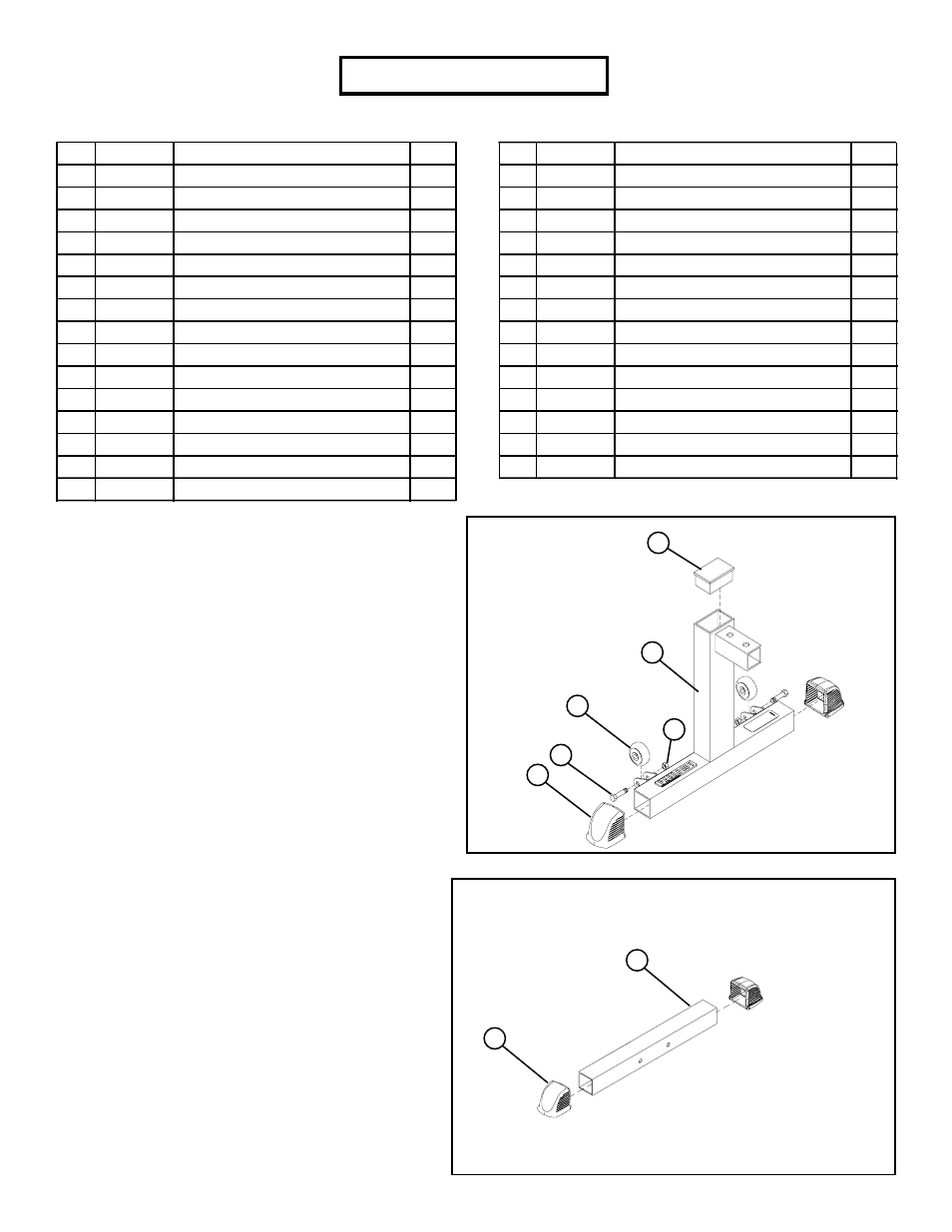 Parts list, Figure 1, Figure 2 | Step 1, Step 2 | Life Fitness Parabody 805 User Manual | Page 5 / 11