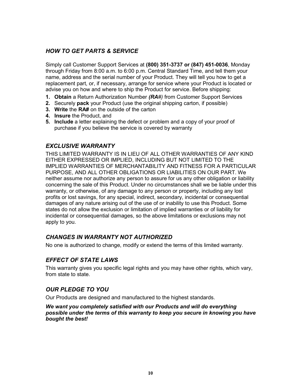 Life Fitness OHD-LIP User Manual | Page 10 / 10