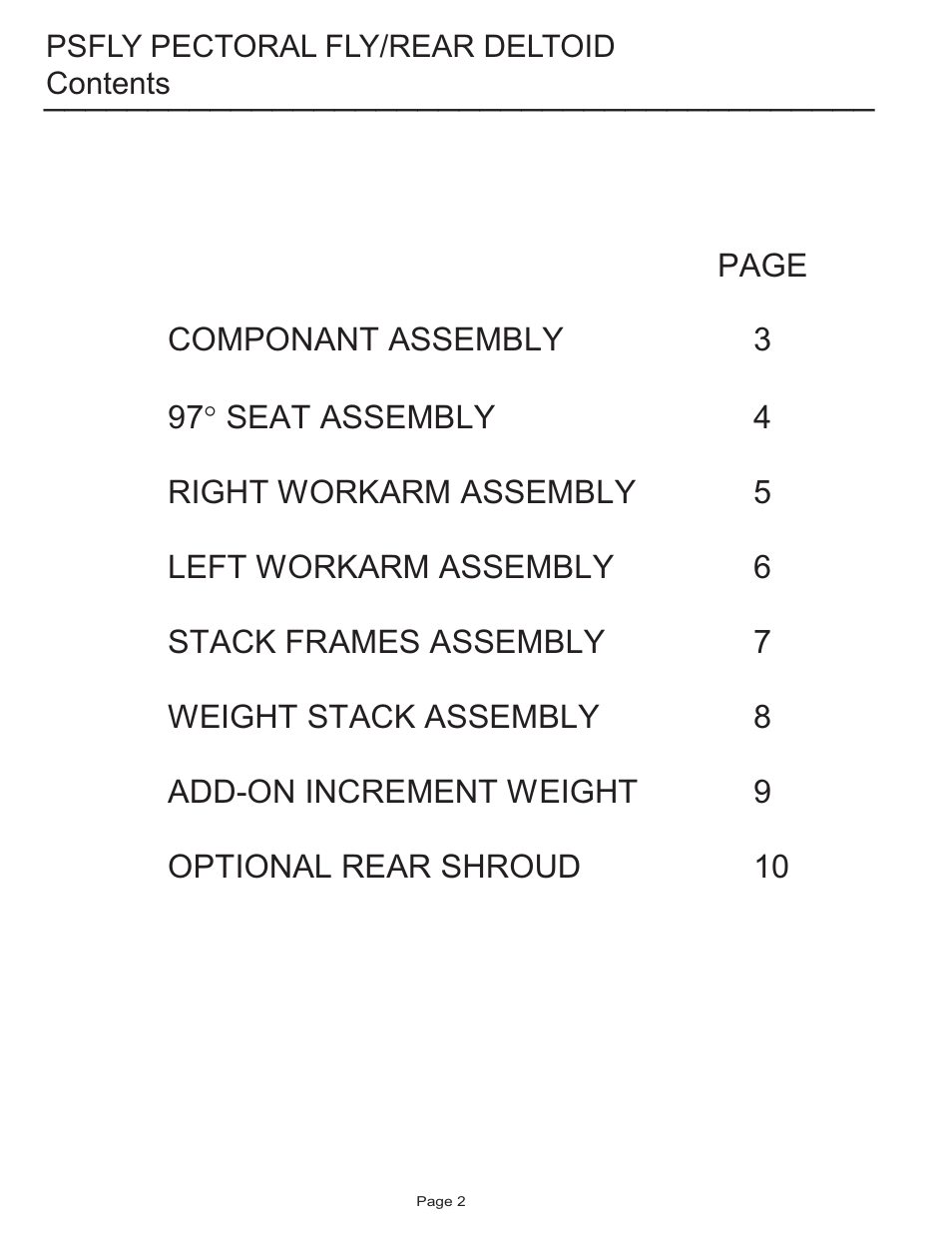 Life Fitness Pro 2 Series PSFLY User Manual | Page 2 / 10
