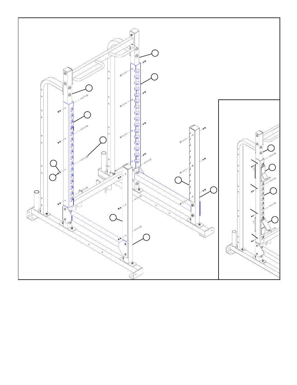 Figure 8, Detail 8, Step 8 | Life Fitness Hammer Strength OHDMR User Manual | Page 11 / 15
