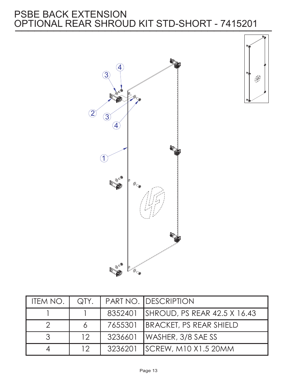 Psbe back extension | Life Fitness Pro 2 Series PSBE User Manual | Page 13 / 13