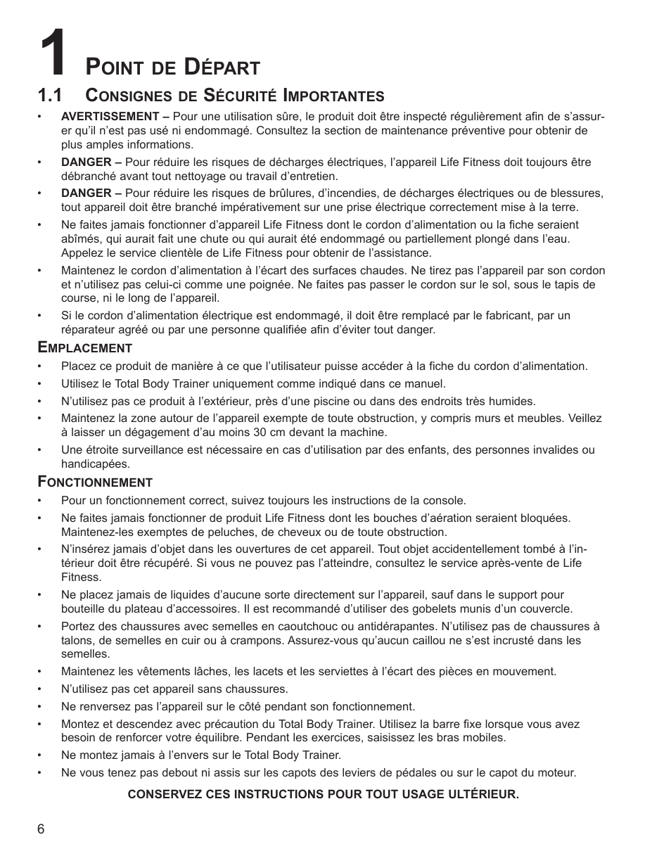 Oint de, Épart | Life Fitness M051-00K62-B095 User Manual | Page 7 / 50