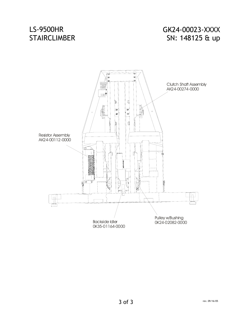 Ls-9500hr stairclimber, 3 of 3 | Life Fitness LS-9500HR User Manual | Page 3 / 3