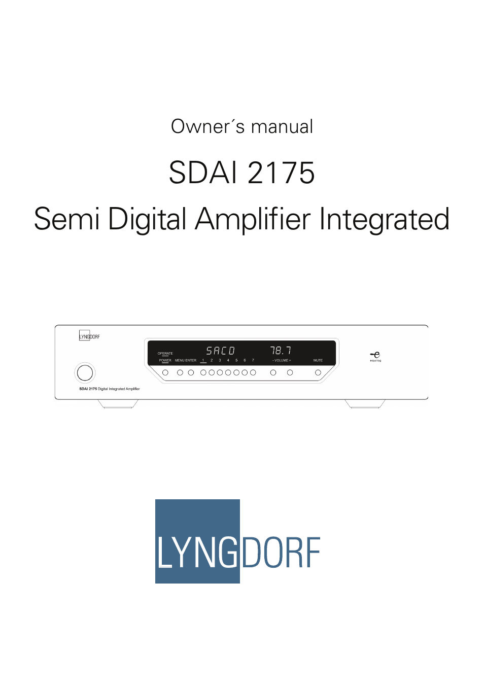 Lyngdorf Audio SDAI 2175 User Manual | 20 pages