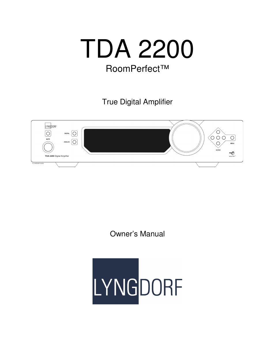 Lyngdorf Audio TDA 2200 User Manual | 44 pages
