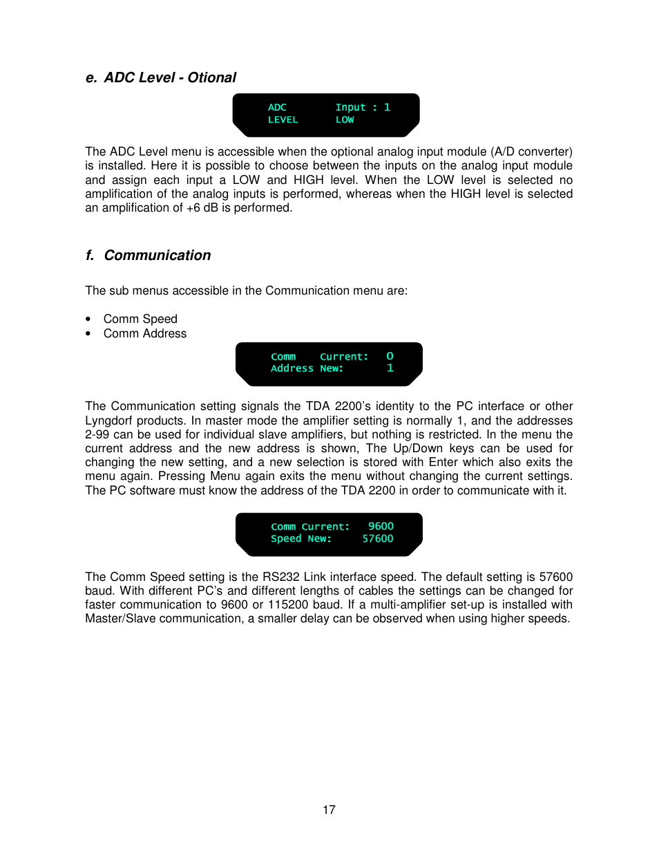 Lyngdorf Audio TDA 2200 User Manual | Page 17 / 44