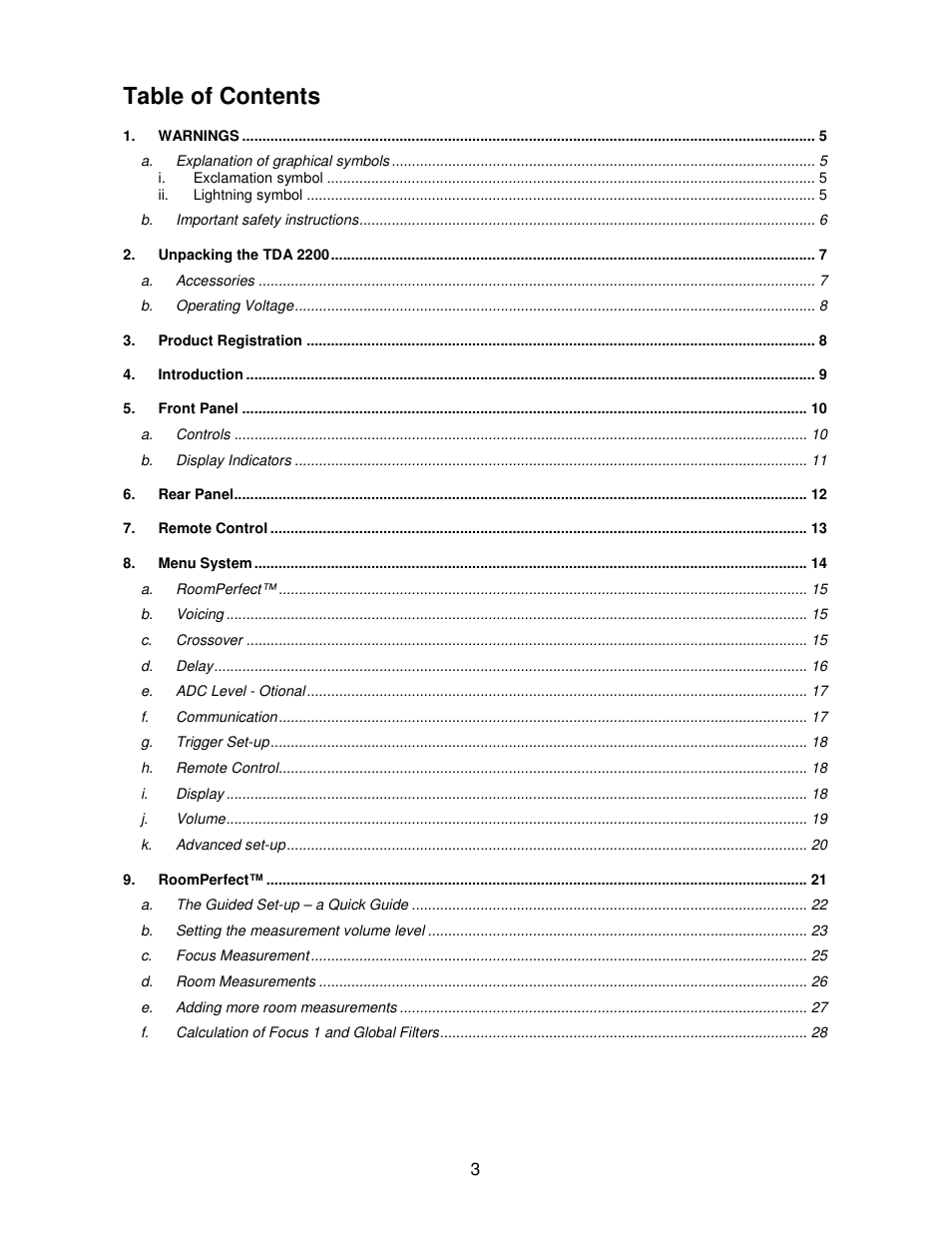 Lyngdorf Audio TDA 2200 User Manual | Page 3 / 44