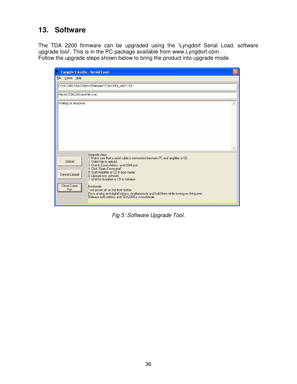Software | Lyngdorf Audio TDA 2200 User Manual | Page 36 / 44
