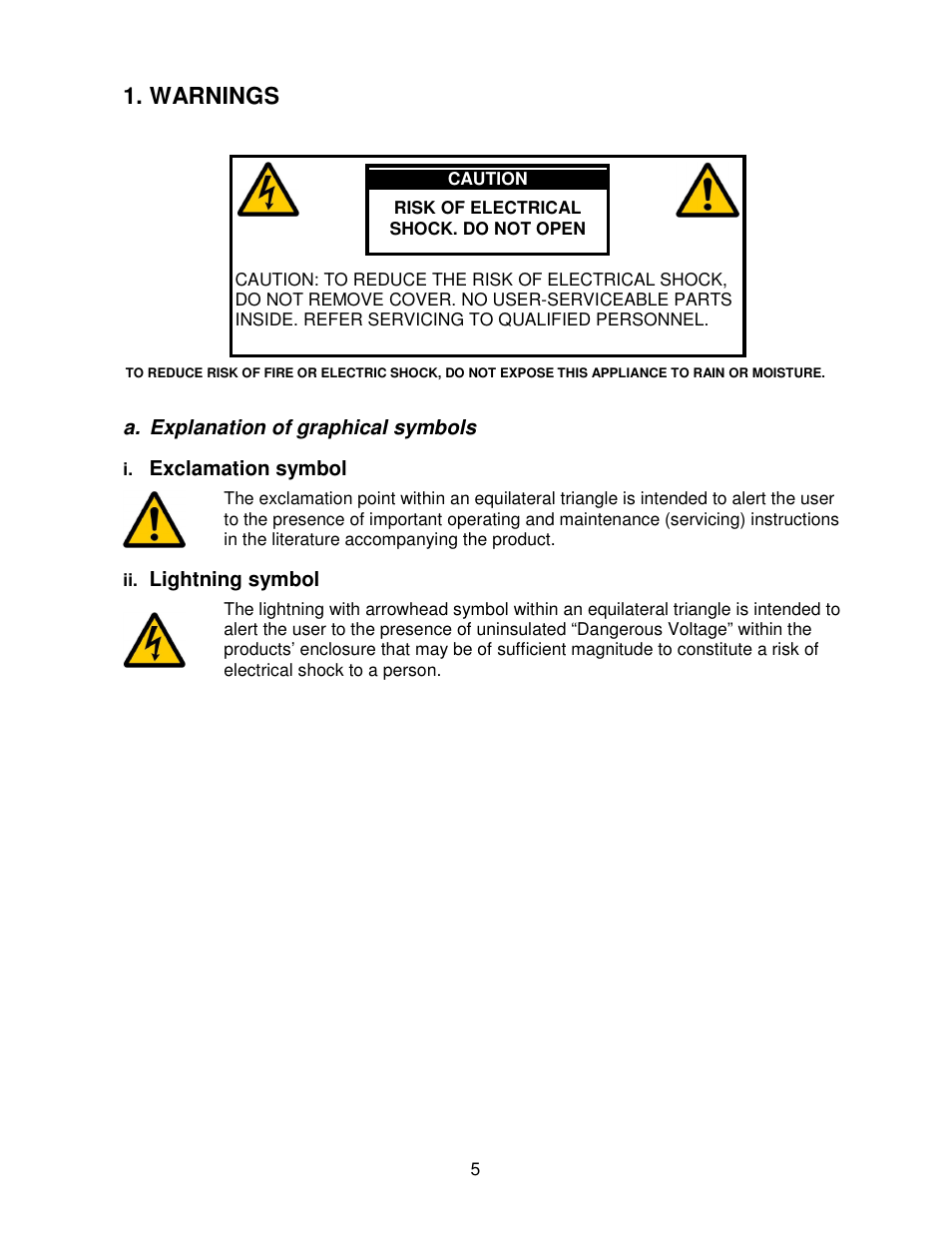Warnings | Lyngdorf Audio TDA 2200 User Manual | Page 5 / 44