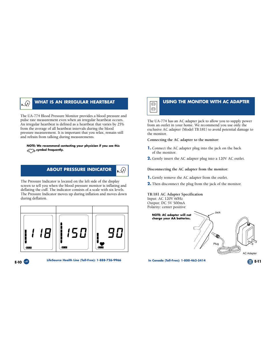 LifeSource UA-774 User Manual | Page 7 / 11